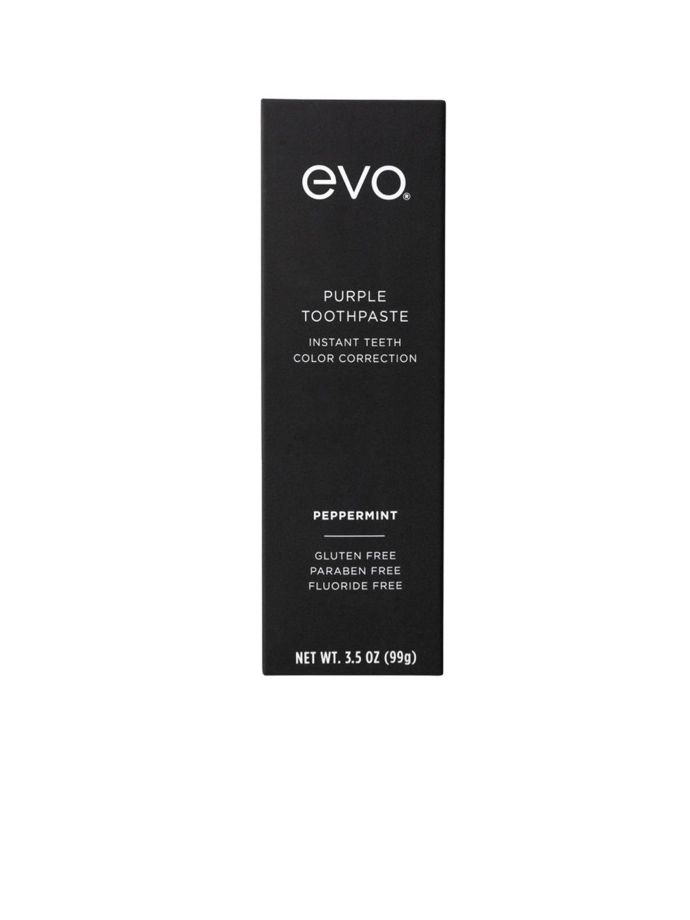 NIB EVO Purple Toothpaste Instant Teeth Color Correction Peppermint 3.5 oz